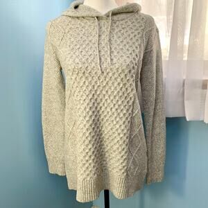 American Eagle Oatmeal Grey Hooded Sweater Size Small